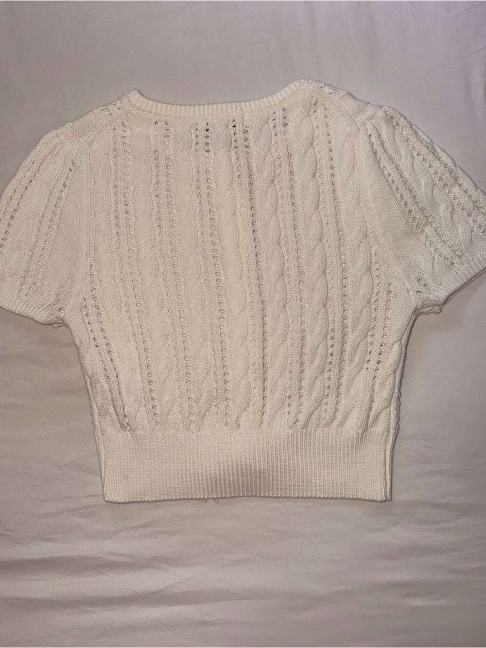 Vigoss - White Crop Shirt Short Sleeve, Size S - Picture 5 of 7